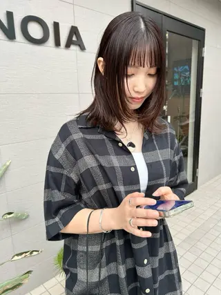 ミディアム カラー ご予約はインスタ のみ🌿@n7g10のヘアスタイル