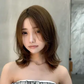 ミディアム ハッシュカット/ ハイトーン/たくみのヘアスタイル