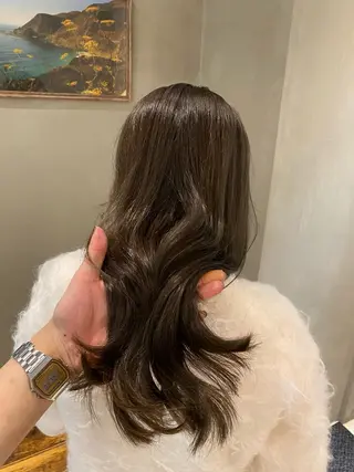 セミロング 新宿/顔周りカット +レイヤー＝しずく♩のヘアスタイル