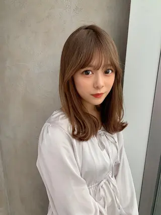セミロング カラー 銀座✨レイヤーカット 顔まわり/坂本亜裟海のヘアスタイル