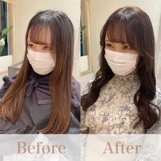 ロング カラー 顔周り/くびれヘア 韓国ヘア💕風間るなのヘアスタイル