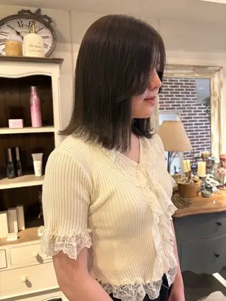 ミディアム カラー ichika/顔周り /似合わせカラー🩵のヘアスタイル
