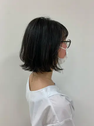ミディアム 顔まわりカット✄ ベージュカラー🧸のヘアスタイル