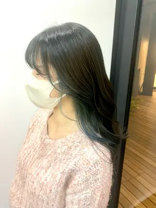 ロング カラー 🌷ラベンダーピンク 顔まわり🌷ねいろのヘアスタイル