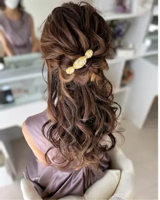 ロング ヘアアレンジ 麻優 ヘアセットのヘアスタイル