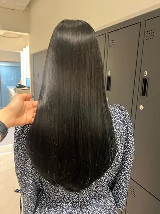 ロング カラー ヘアアレンジ 暗髪カラー🫐パーマ おくだりんかのヘアスタイル