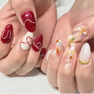 ネイル 渋谷／チップ長さ出し 👑アプレgel-xのネイルデザイン