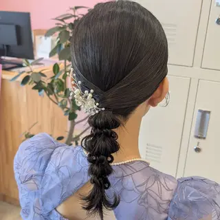 セミロング ヘアアレンジ 彩桜/アレンジ/艶 カラー/小顔カット✂のヘアスタイル