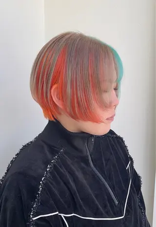 ショート カラー 派手髪デザインカラー ヒロカのヘアスタイル