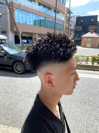 ショート メンズ 曲がる縮毛矯正🌀 篠崎蓮　金沢文庫のヘアスタイル