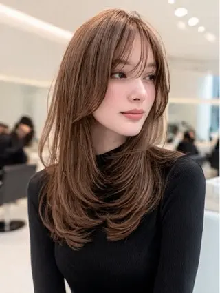 ミディアム 絶対綺麗な暖色カラー 🎯あります✨増渕✨のヘアスタイル