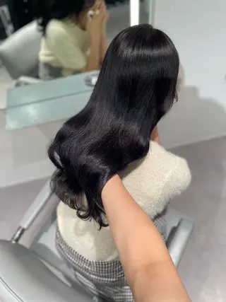 セミロング 透明感巻ける縮毛矯正 可愛いStyle杏琉のヘアスタイル