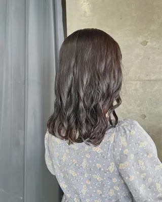 ミディアム カラー パーマ ボブパーマコテ巻き風 パーマNo1深江秀平のヘアスタイル