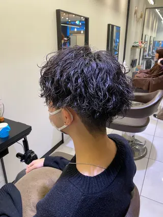 ショート パーマ メンズ 野老 海音のヘアスタイル