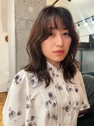 ミディアム ヘアアレンジ 暖色/パーマ 🌼クニトウメイのヘアスタイル