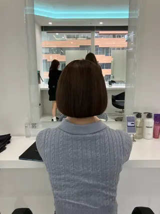 ミディアム カラー ヘアアレンジ 💓色落ちまで綺麗な 垢抜けカラー💓のヘアスタイル