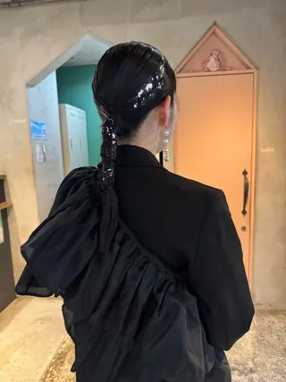 ミディアム ヘアアレンジ クキノケイカ /暖色カラー/パーマのヘアスタイル