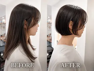 ミディアム オリーブ/みづき /ボブパーマ🤍のヘアスタイル