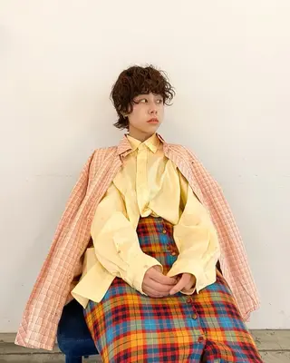 ショート カラー パーマ ヘアアレンジ メンズ キッズ ネイル マツエク・マツパ パーマスタイル🔅 sayacaのヘアスタイル