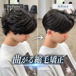 ショート メンズ ✨️曲がる縮毛矯正 特化✨️ 音頭/船橋のヘアスタイル