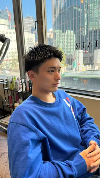メンズ 檜谷 晴　顔周りカットのヘアスタイル
