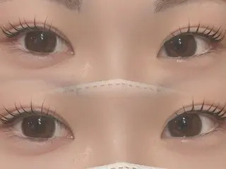 マツエク・マツパ 韓国風艶髪カラー× 束感まつ毛🎀美雨のマツエク・マツパデザイン