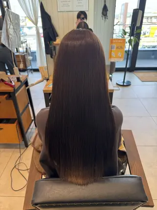 ロング メンズストレート⭐️ 髪質改善カラー⭐️のヘアスタイル