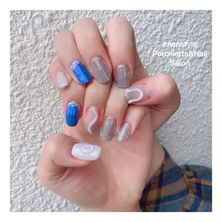 ミディアム ネイル 🐾enen style 🐾のネイルデザイン