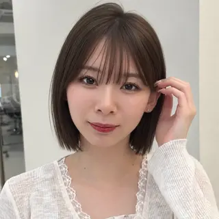 ミディアム カラー mei タッセルボブ 縮毛矯正🧚‍♂️のヘアスタイル