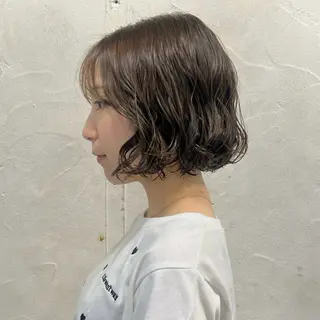 ショート カラー パーマ akane/オリーブ /ボブパーマのヘアスタイル