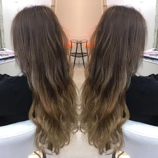 セミロング ロング カラー 髪質改善 中川　翔のヘアスタイル