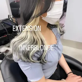 ロング カラー エクステ🩵ブリーチ 韓国ヘア🩵KAEのヘアスタイル