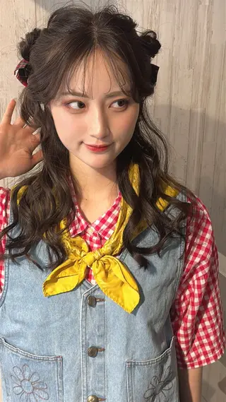 ロング カラー ヘアアレンジ 神品 幸音のヘアスタイル