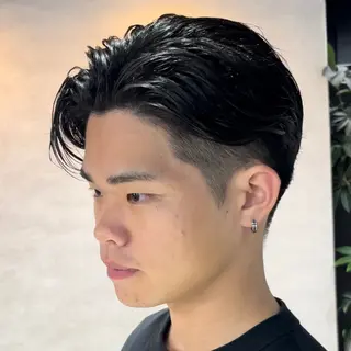 ショート カラー パーマ メンズ センターパート マスターかずまのヘアスタイル