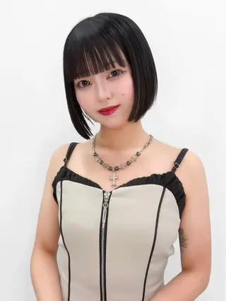 ショート カラー ヘアアレンジ 縮毛矯正🤍 盛れるボブ/ひかりのヘアスタイル