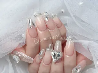 ネイル エツメ💅 長さ出し🎀デザインのネイルデザイン