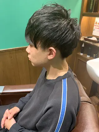 ミディアム パーマ メンズ 田中 千恩のヘアスタイル