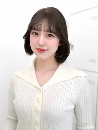 ミディアム カラー ヘアアレンジ 縮毛矯正🤍 盛れるボブ/ひかりのヘアスタイル
