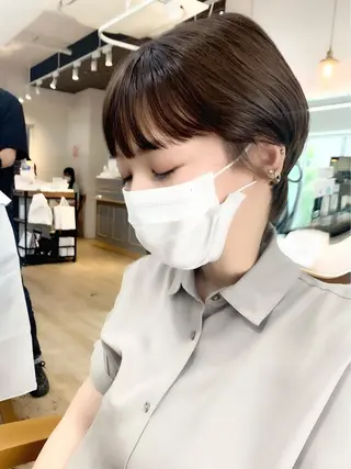ミディアム カラー パーマ ヘアアレンジ メンズ キッズ ネイル マツエク・マツパ レイヤーカット/ 巻ける縮毛矯正のヘアスタイル