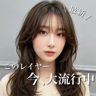 セミロング カラー ブリーチ縮毛矯正飛我 韓国ヘア🫧のヘアスタイル