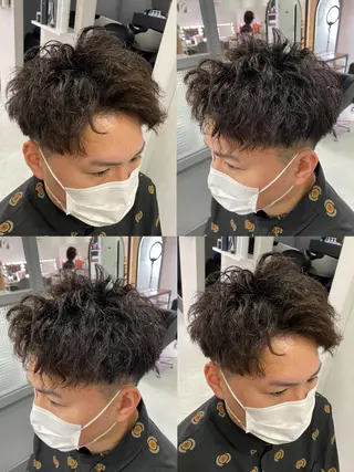 ショート カラー パーマ ヘアアレンジ メンズ 🔥メンズパーマ 特化 渡辺一翔のヘアスタイル