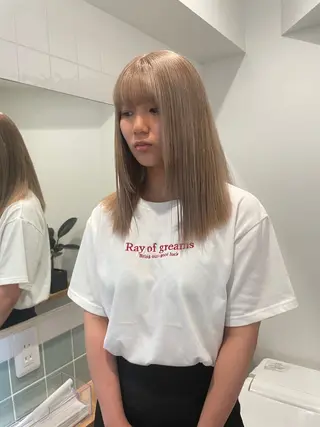 セミロング カラー ボブ/レイヤーカット 縮毛矯正/コウキ新宿のヘアスタイル