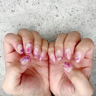 ミディアム カラー パーマ ヘアアレンジ メンズ キッズ ネイル マツエク・マツパ アイブロウ Salon Ｋのネイルデザイン