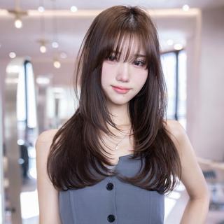 セミロング カラー 新宿/レイヤー/ 透明感カラーしょうごのヘアスタイル