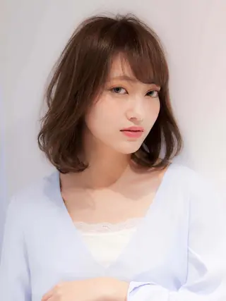 ミディアム カラー 髪質改善🌈縮毛矯正 荻原 達矢のヘアスタイル