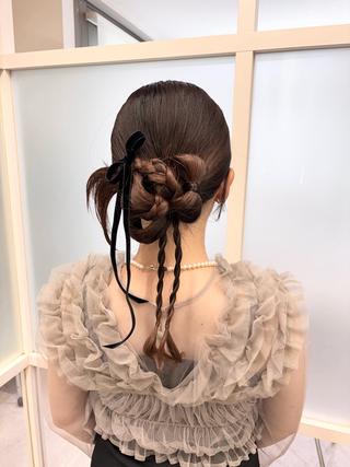 セミロング 艶カラー🎀/天王寺 /ヘアアレンジのヘアスタイル