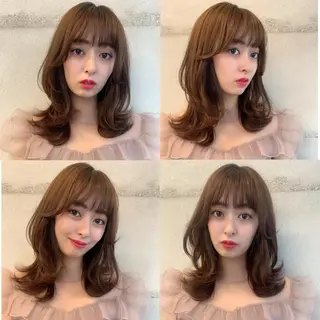 ミディアム カラー 透明感カラー✂︎ /縮毛矯正/YUKAのヘアスタイル