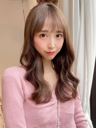 セミロング 🤎韓国ヘア ベージュ まゆか🤎のヘアスタイル