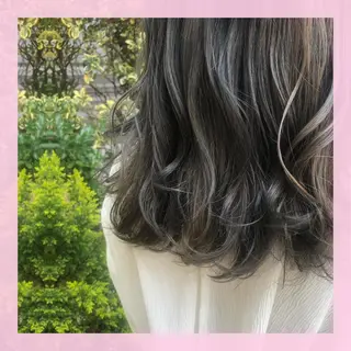 セミロング カラー 🍒前川 🍒のヘアスタイル