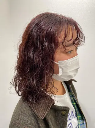ミディアム カラー パーマ 大人ボブと似合 わせカラー/馬場 翼のヘアスタイル